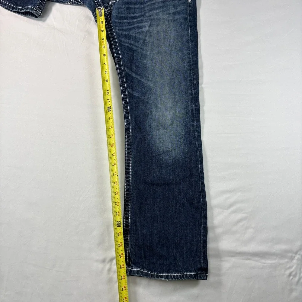 BKE Carter Straight Leg Jeans Mens 30S Blue Cotton Denim‎ Heavy Stitching